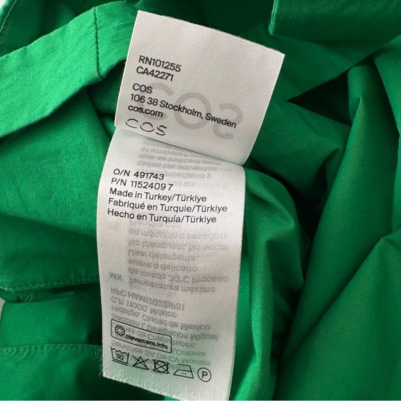 COS Bow-Back Wide-Leg Jumpsuit Green Sleeveless Cotton Size 2 - Picture 12 of 12